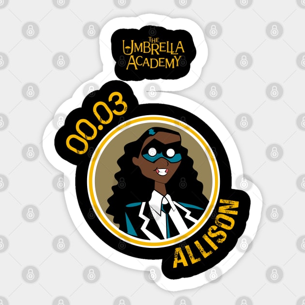 UMBRELLA ACADEMY: ALLISON ¨THE RUMOR¨ CARTOON Sticker by FunGangStore